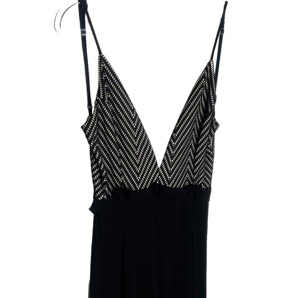 Goodtime USA Jumpsuit Womens Size L Black Tan Lace Upper Low Cut - Picture 1 of 5